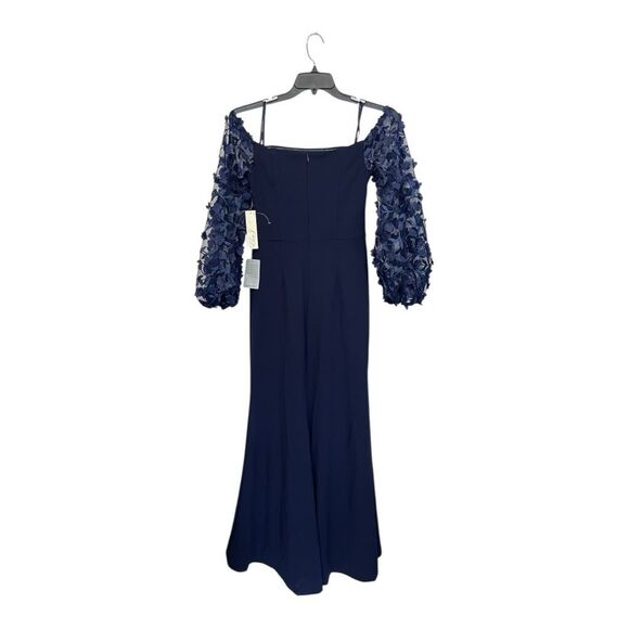 NWT Eliza J | Balloon 3/4 Floral Applique Sleeve Sheath Round Neck Dress Gown 8 - Picture 9 of 15
